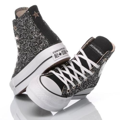 컨버스 스니커즈 188 CONVERSE PLATFORM GLITTER BLACK White