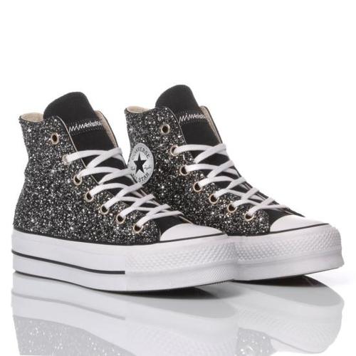 컨버스 스니커즈 188 CONVERSE PLATFORM GLITTER BLACK White