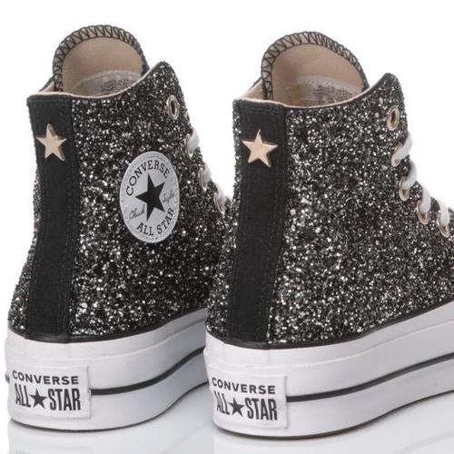 컨버스 스니커즈 188 CONVERSE PLATFORM GLITTER BLACK White