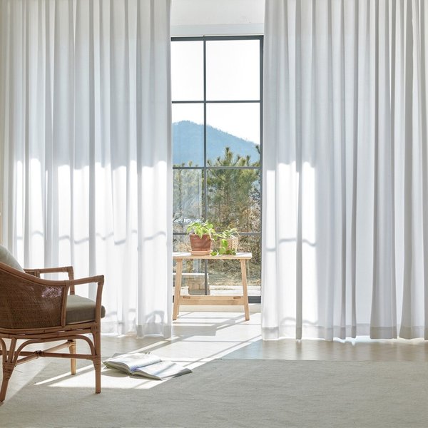 소프트밀크 나비주름 쉬폰커튼 중형