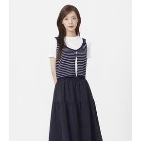 [SET] 스트라이프 나시 베스트+반팔 티셔츠 (PR2CH731)