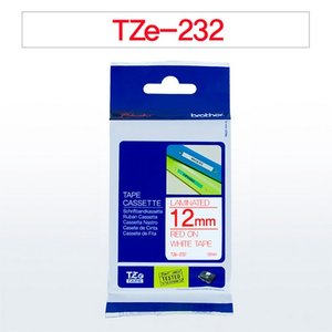 오피스넥스 브라더 테이프카트리지(TZe-232 12mm 흰색 적색문자)