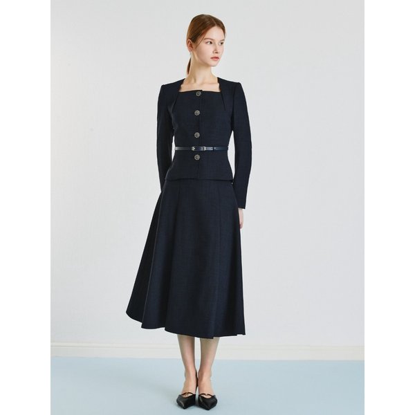 [파주점] 원턱 백 밴딩 플레어 스커트 JS3B0SK403