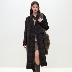 WD_High-end plaid woolen coat