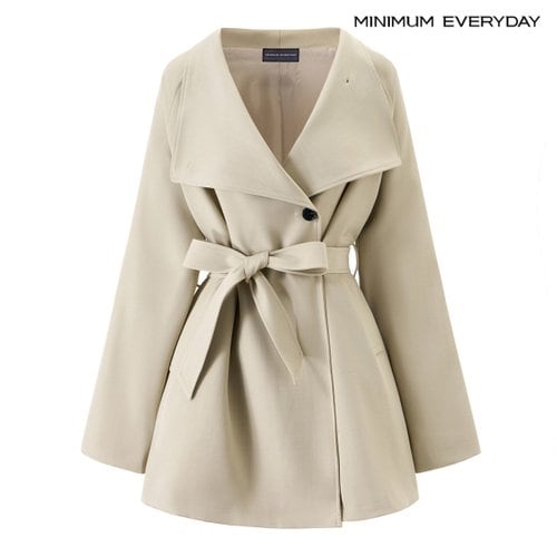 미니멈 [미니멈 에브리데이]클래식 빅 라펠 허리 스트랩 하프 트렌치 자켓 (EC1JK003D)