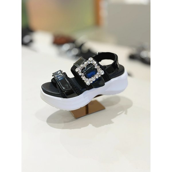 [시흥점] 쥬얼리 버클 플랫폼 샌들 (블랙) DG2AM25019BLK