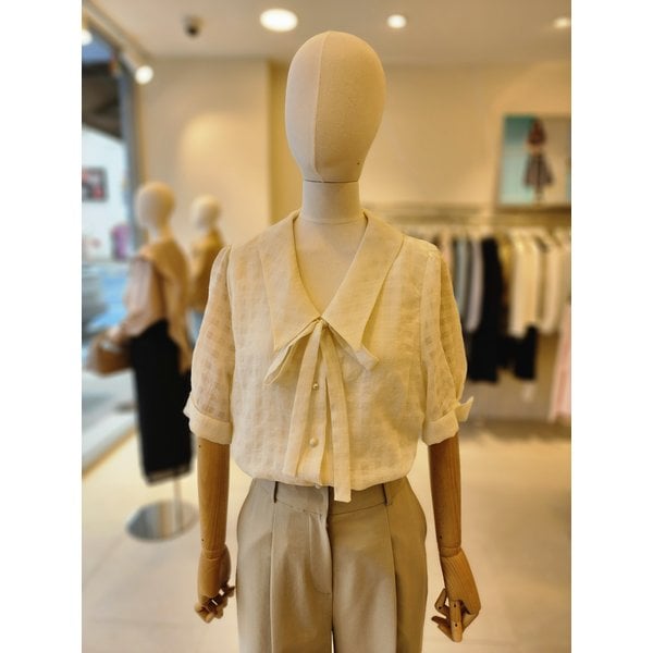 [여주점] [JJ 지고트] 여성 타이 포인티드 칼라 블라우스 GR4A0BL811