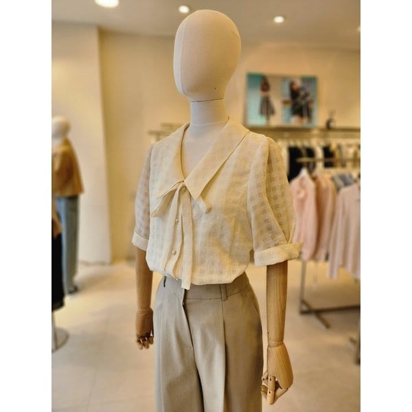 [여주점] [JJ 지고트] 여성 타이 포인티드 칼라 블라우스 GR4A0BL811