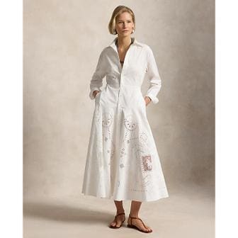 폴로 랄프 로렌 여성 코튼 아일릿 셔츠드레스(WMPODRSNFA21076100)