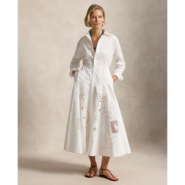 여성 코튼 아일릿 셔츠드레스(WMPODRSNFA21076100)