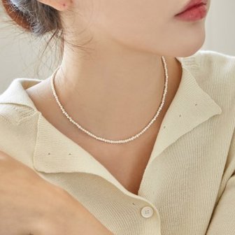 텐바이텐 47베이지 925 Silver 2.5mmFresh water pearl N/담수진주목걸이