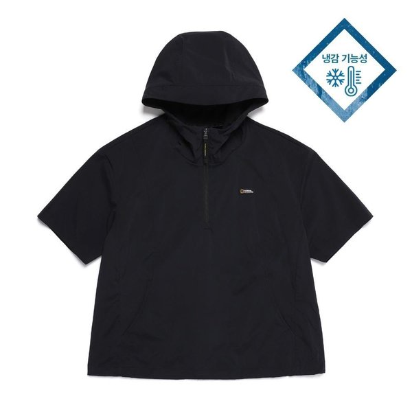 [여주점] N252WTS170 여성 프로즌큐브 반팔 후디 CARBON BLACK