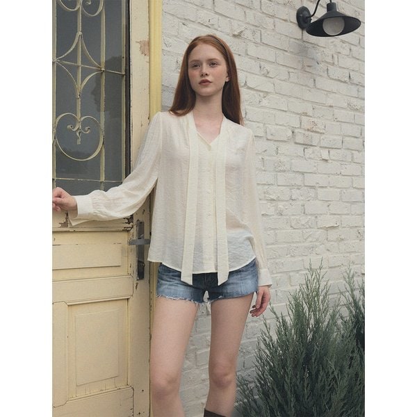 너든 타이 블라우스
