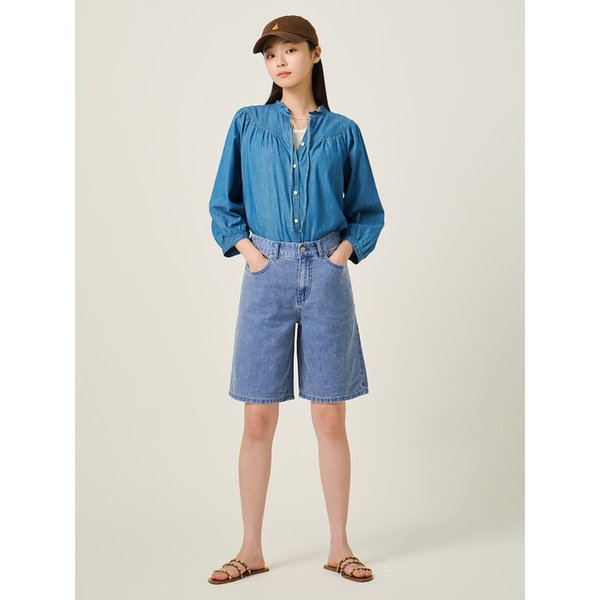 피그먼트 다잉 데님 쇼츠  블루 (BF5725C11P)