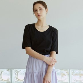 [YAN13] PURE V NECK  HALF T_BLACK