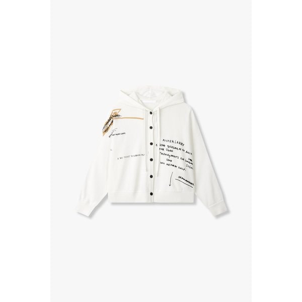 [BASQUIAT] 레터링 후드 가디건 71152503C2106