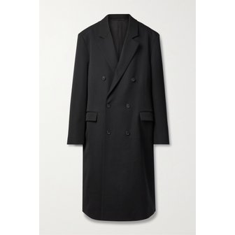 더로우 앤디 오버사이즈 더블 브레스티드 울 코트 블랙 1647597317180974