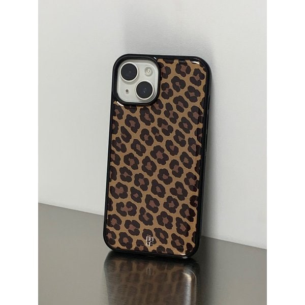 Brown, Gray Leopard Epoxy phone case