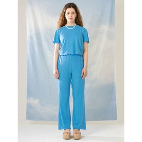 TENCEL BANDING RUFFLE PANTS_BLUE