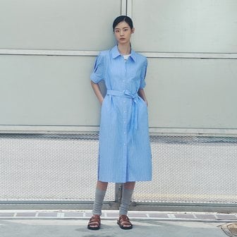 LAP [시흥점] 소매 퍼프 벨트 트임 롱원피스 AR2WO464