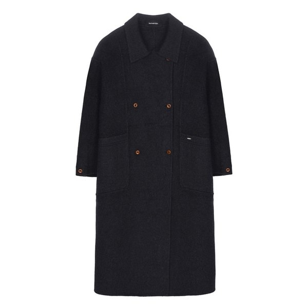 LINE DOUBLE LONG COAT_CHARCOAL