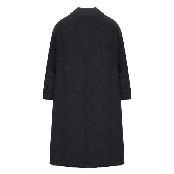 LINE DOUBLE LONG COAT_CHARCOAL