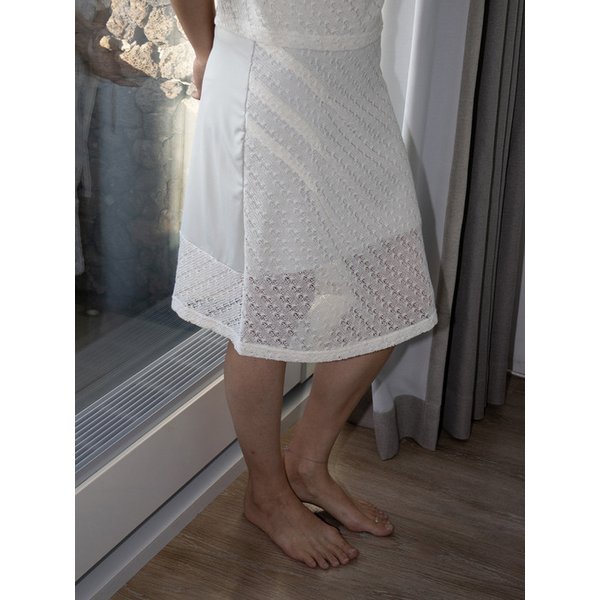 Scratch Drape Knit Skirt in Neutral