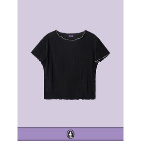 Pleats Shirring T - Black