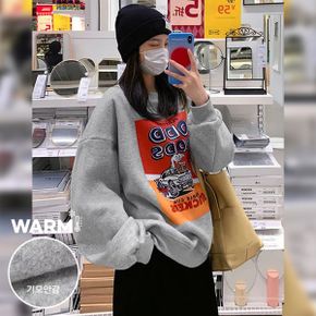 루드 라운드 프린팅 기모 맨투맨_P374794769