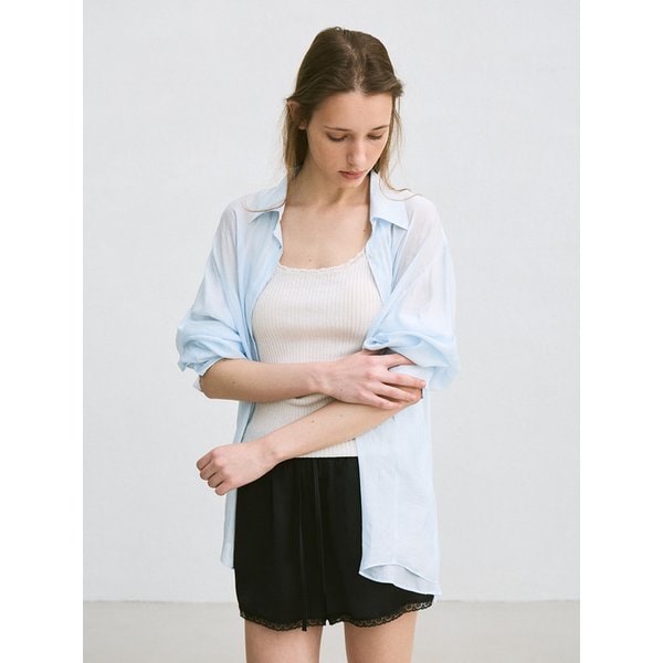 summer sheer shirt (sky blue)