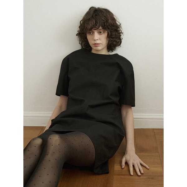 A3568 절개 미니 원피스_Black