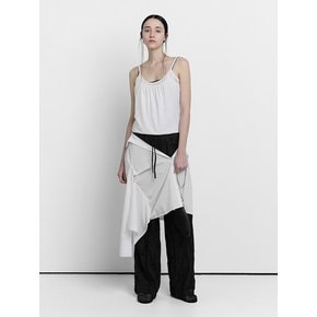 SHIRRING SLEEVELESS TOP [WHITE]