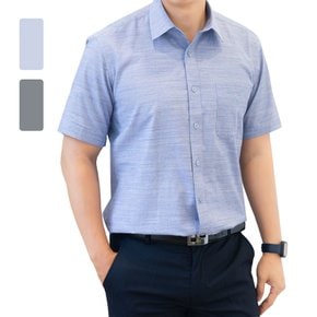 남성 얇은원단 통풍 시원한 블루 네이비 반팔와이셔츠