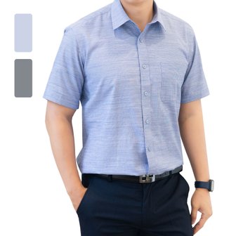 레디핏 남성 얇은원단 통풍 시원한 블루 네이비 반팔와이셔츠