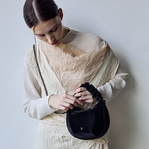 Daily Shirring Bag with Chain Cross_Haze (ALL)[black-10/4예약배송]