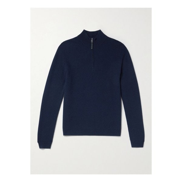 데렉-1 버진 울 캐시미어 혼방 하프집업 스키 미드레이어 블루 46376663162977080