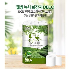 웰빙 녹차 화장지 DECO 25m 90롤(3팩)