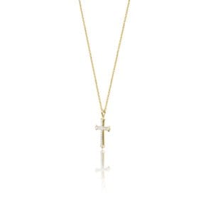 FLEURIE CROSS DIAMOND PENDANT 18K YELLOW GOLD(랩그로운다이아몬드) / 22122031255