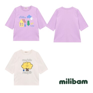 밀리밤 아이좋아 아스킨 7부 티셔츠 MLLA25360