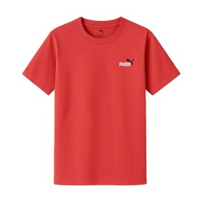 푸마 키즈 에센셜 투컬러 몰로고 반팔티 레드 685779-15