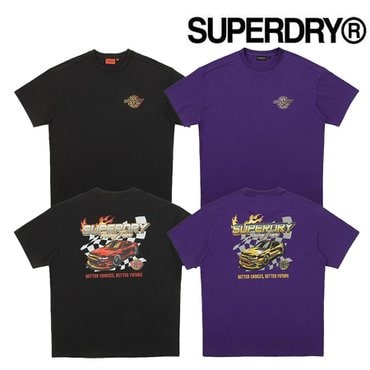 SUPERDRY 오버핏 레이서 하프티셔츠(SDUSHDO30)