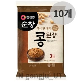 청정원 순창 리필 비닐 포장 구수한 콩 된장 900g10개