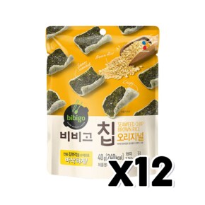 CJ 비비고칩 오리지널 김부각스낵 40g x 12개