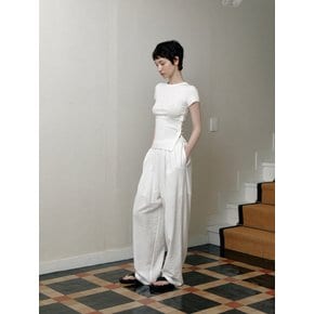 relaxed banding pants (white)