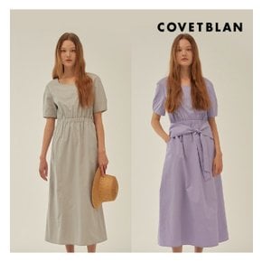 [COVETBLAN] 스퀘어 넥 벨트 원피스(V214MOP233W)