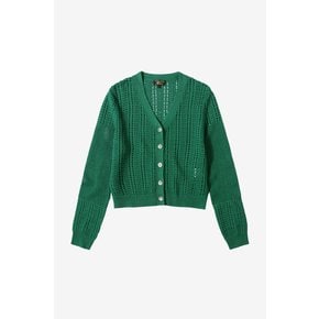 Linen V-neck crop cardigan_Green_LRTA1CD01WGN10