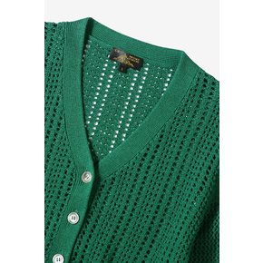 Linen V-neck crop cardigan_Green_LRTA1CD01WGN10