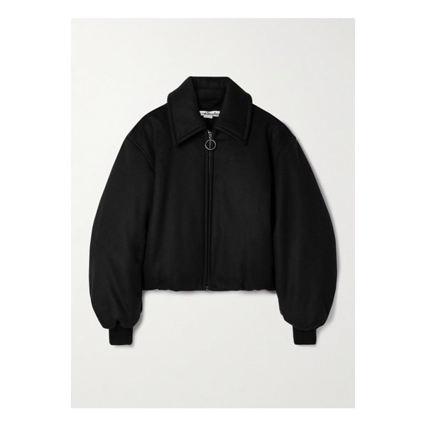 울 혼방 패딩 보머 재킷 블랙 1647597347034760