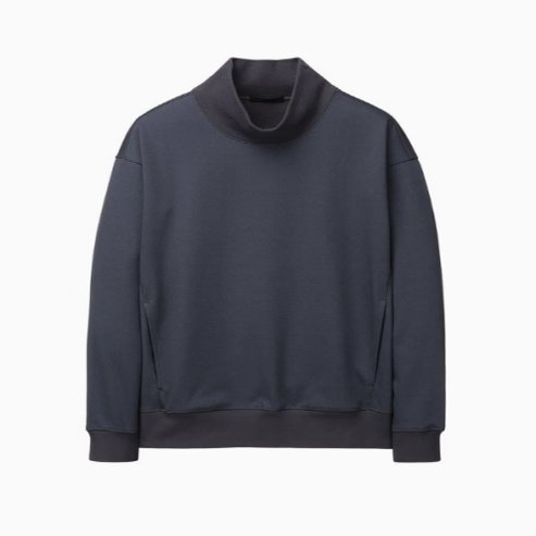질스튜어트뉴욕 [24FW][Airy-Sweat] 터콰이즈블루 모크넥 스웻셔츠 (JNTS4D103T3)