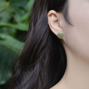 옥귀걸이 연옥 청옥 자연주의 연옥청옥귀걸이 사각옥귀걸이